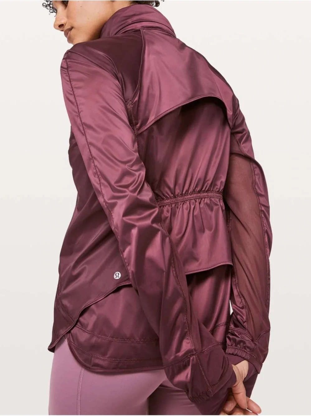 Lululemon burgundy goal crusher pack-away hood zip jacket